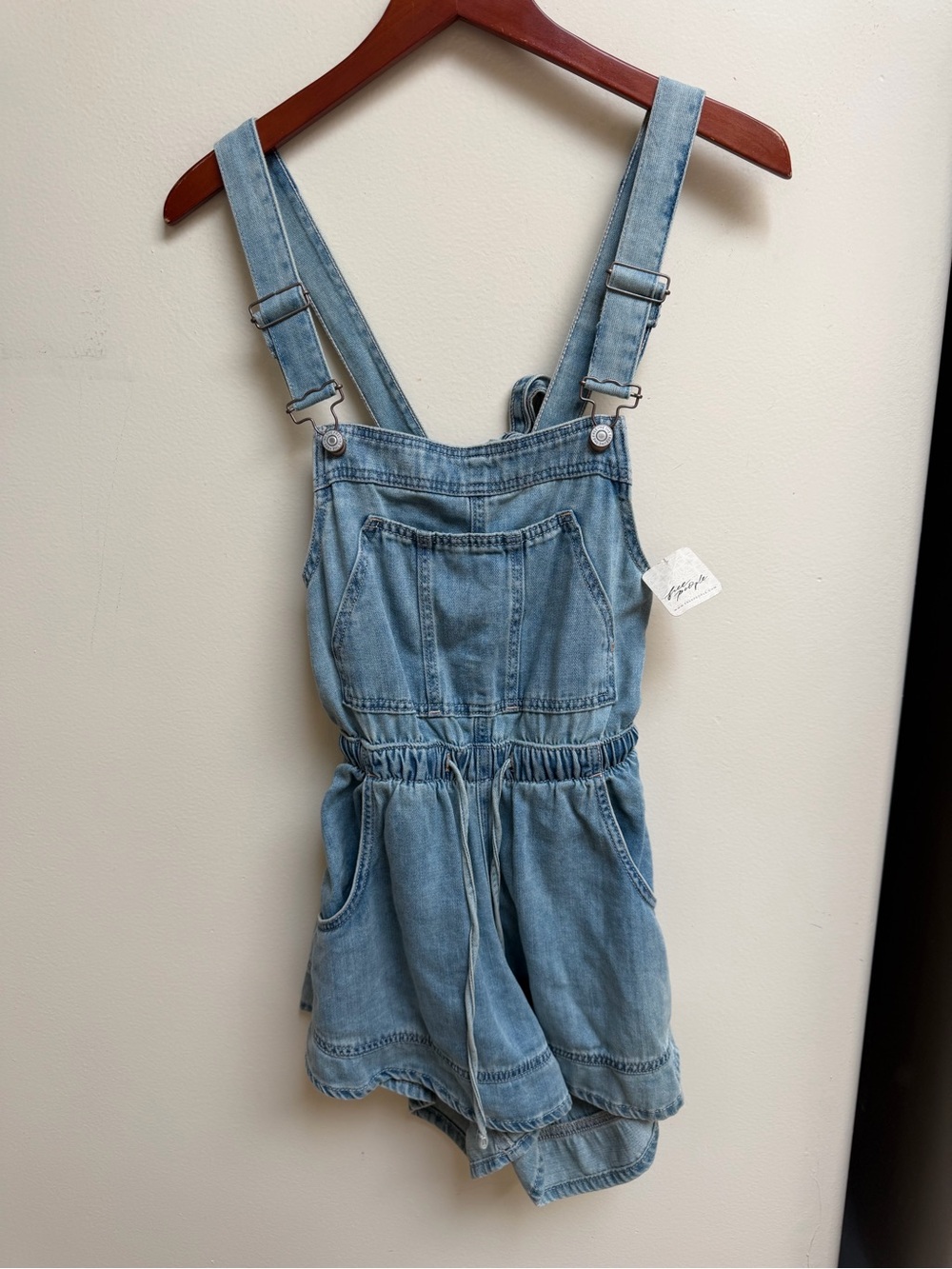 NWT We The Free Light Blue Denim  Overalls Romper - Picture 2 of 6
